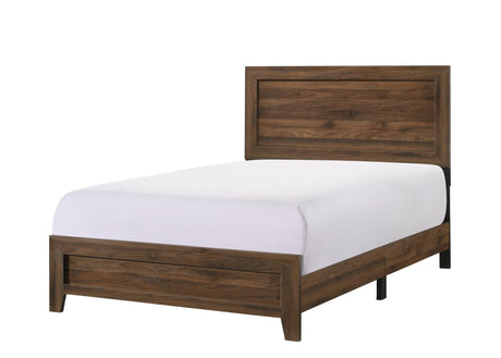 Millie Cherry Brown Classic Wood Full Panel Bed - Ella Furniture