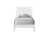 Evan White Modern Contemporary Wood And Wood Veneer Twin Sleigh Bed - Ella Furniture