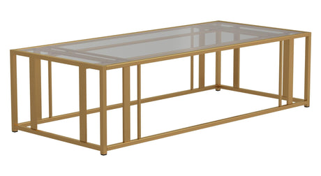 Adri Metal Frame Coffee Table Matte Brass - Ella Furniture