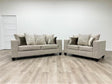 Hollywood Beige Modern Contemporary Solid Wood Velvet Fabric Upholstered Sofa & Loveseat - Ella Furniture