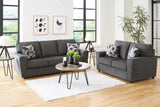 Ashley Slate Modern Contemporary Solid Wood Thick Fabric Upholstered Sofa & Loveseat - Ella Furniture