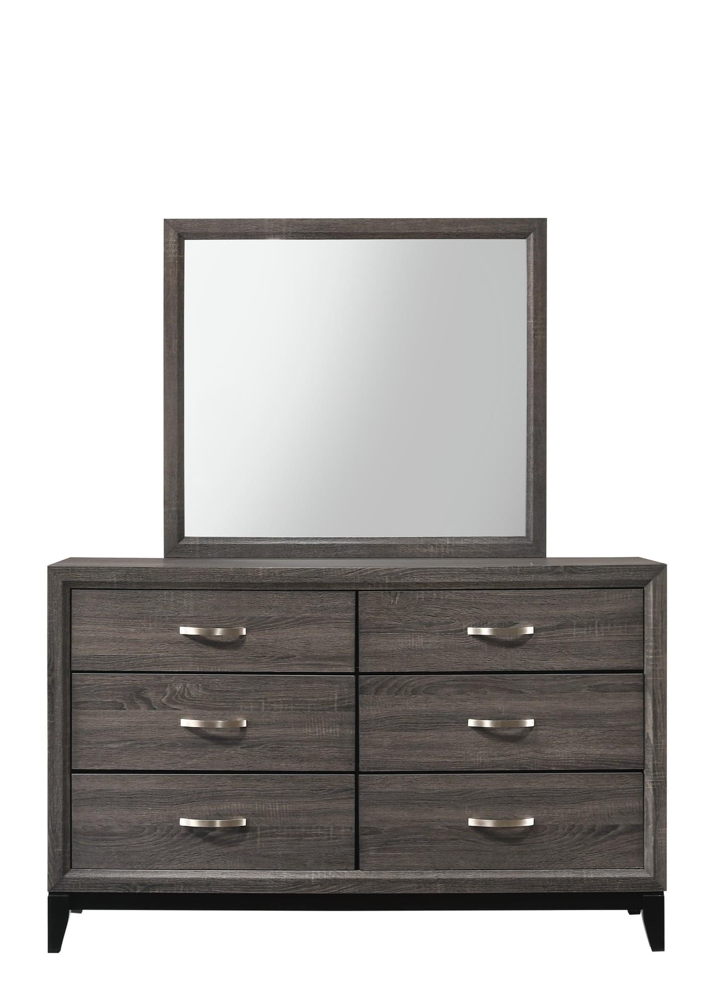 Akerson Dresser Grey, Sleek Contemporary Wood, 6 Spacious Drawers - Ella Furniture