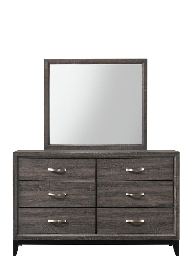Akerson Dresser Grey, Sleek Contemporary Wood, 6 Spacious Drawers - Ella Furniture