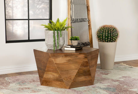 Zalika Hexagonal Coffee Table Natural - Ella Furniture