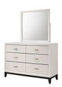 Akerson Dresser Chalk, Sleek Contemporary Wood, 6 Spacious Drawers - Ella Furniture
