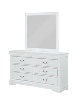 Louis Philip Dresser White, Modern Wood Veneers, Classic Spacious 6 Drawers - Ella Furniture