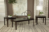 Amaro 3-Piece Occasional Set Dark Brown - Ella Furniture
