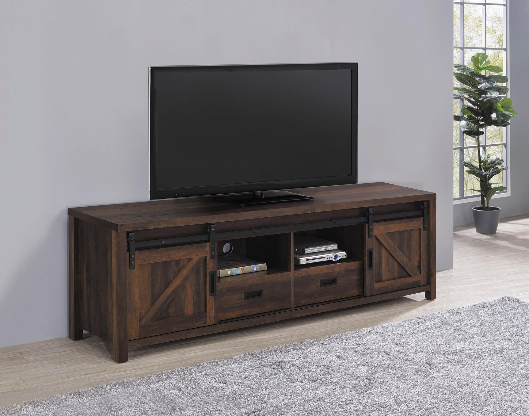 Madra Rectangular Tv Console With 2 Sliding Doors 736273 - Ella Furniture