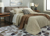Chocolate Modern Contemporary Faux Wood Fabric Upholstered Tufted Full Sofa Sleeper - Ella Furniture