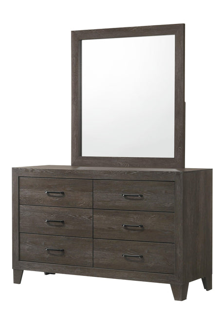 Hopkins Dresser Brown, Sleek Modern Wood, 6 Spacious Drawers - Ella Furniture