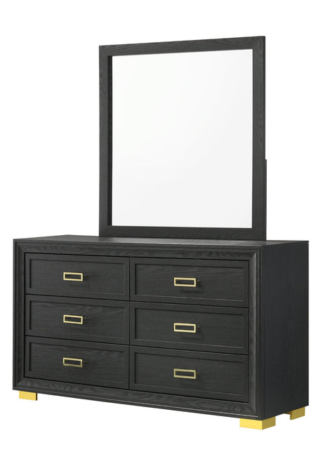 Pepe Dresse Black, Sleek And Modern Contemporary Wood, 6 Spacious Drawers - Ella Furniture