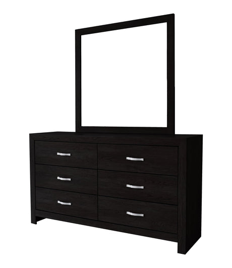 Jaylen Dresser Black, Modern Wood, Metal 6 Drawers - Ella Furniture
