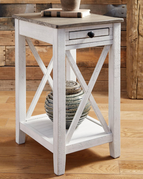 Adalane White/Gray Accent Table - Ella Furniture