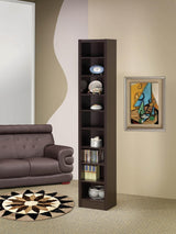 Eliam Rectangular Bookcase With 2 Fixed Shelves Cappuccino - Ella Furniture