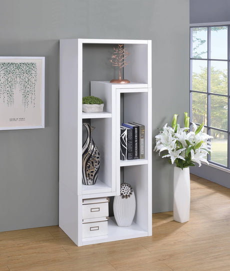 Velma Convertible Tv Console And Bookcase White - Ella Furniture