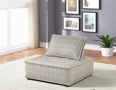 Bales Happy Beige Modern Armless Modular Accent Chair With Tufted - Ella Furniture