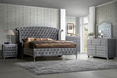 Diamond Palace Gray Bedroom Set - Ella Furniture