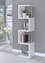 Baxter 4-Shelf Bookcase White And Chrome - Ella Furniture