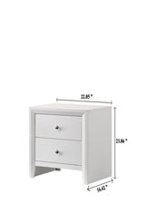Evan Night Stand White, Modern Contemporary Sleek Wood, 2 Spacious Drawers - Ella Furniture