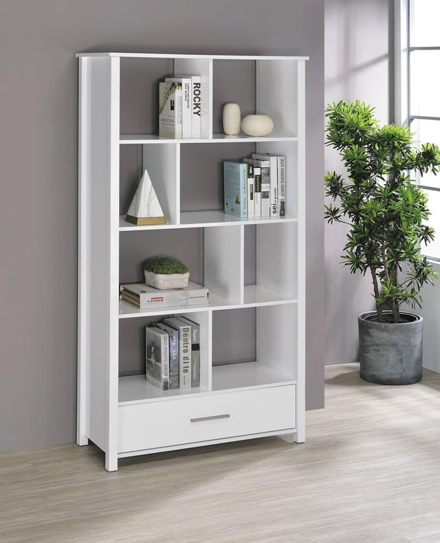 Dylan Rectangular 8-Shelf Bookcase - Ella Furniture