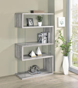 Emelle 4-Shelf Bookcase With Glass Panels 802340 - Ella Furniture