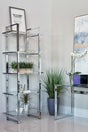 Hartford Glass Shelf Bookcase Chrome - Ella Furniture