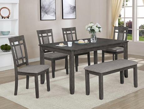 D2015 - Dining Table + 4 Chair + Bench Set - Ella Furniture