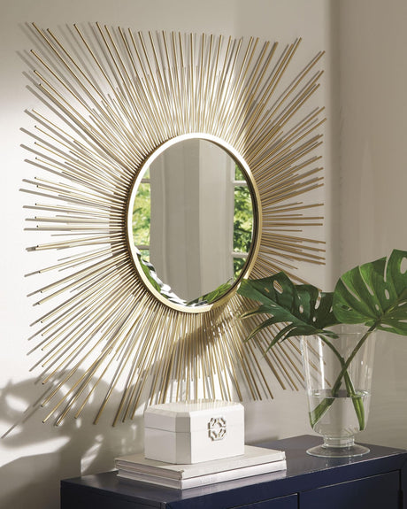 Elspeth Gold Finish Accent Mirror - Ella Furniture