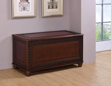Finlay Flip Open Storage Cedar Chest Deep Tobacco - Ella Furniture