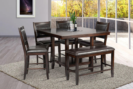 D2320 - Counter Height Table + 4 Chair + Bench Set - Ella Furniture