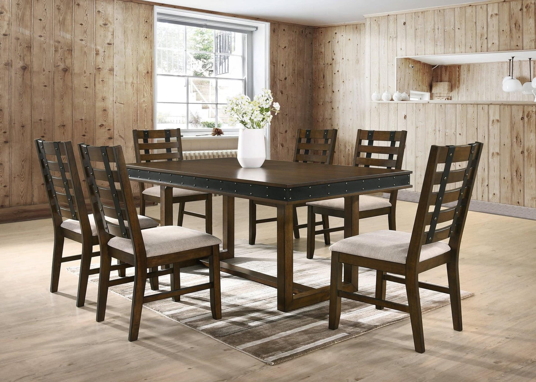 Chicago Dining Table + 6 Chair Set - Ella Furniture