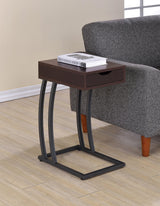 Troy Accent Table With Power Outlet Cappuccino - Ella Furniture