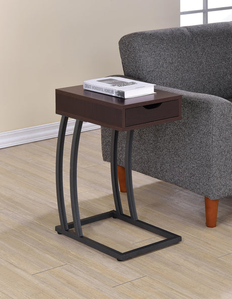 Troy Accent Table With Power Outlet Cappuccino - Ella Furniture