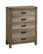 Matteo Chest Melamine, Contemporary Sleek And Modern Wood, Black Metal 5 Drawers - Ella Furniture