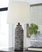 Mahima Black/White Table Lamp (Set Of 2) - Ella Furniture