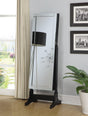 Cortez Storage Jewelry Cheval Mirror Black - Ella Furniture