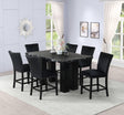 2220 Onyx - (Faux Marble) Counter Height Table + 6 Chair Set - Ella Furniture