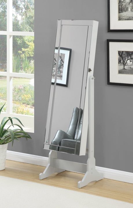 Yvonne Storage Jewelry Cheval Mirror Dove Grey - Ella Furniture