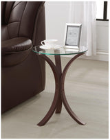 Edgar Round Accent Table Cappuccino - Ella Furniture