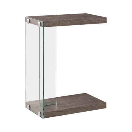 Alison Accent Table Weathered Grey And Clear - Ella Furniture
