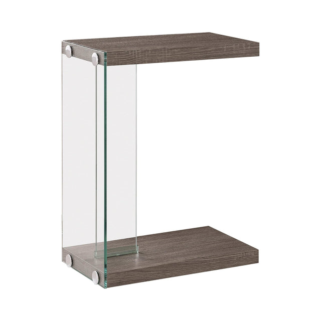 Alison Accent Table Weathered Grey And Clear - Ella Furniture