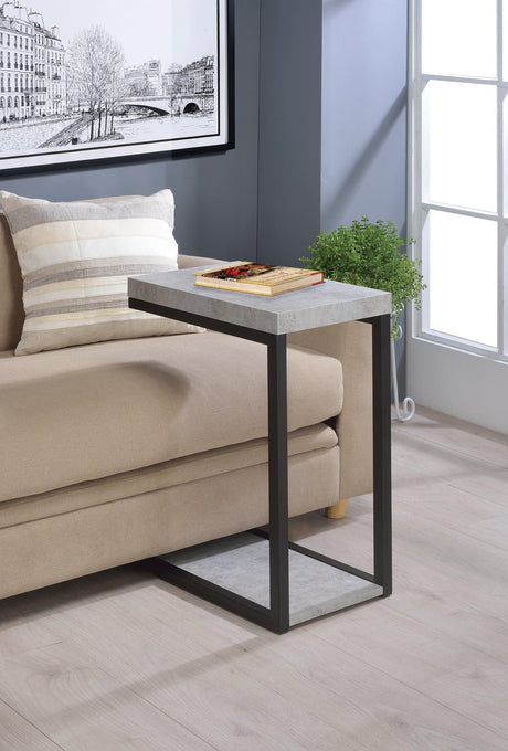 Beck Accent Table Cement And Black - Ella Furniture