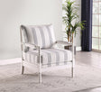 Blanchett Upholstered Accent Chair With Spindle Accent White And Navy - Ella Furniture
