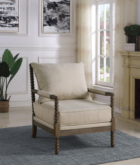 Blanchett Cushion Back Accent Chair Oatmeal And Natural - Ella Furniture