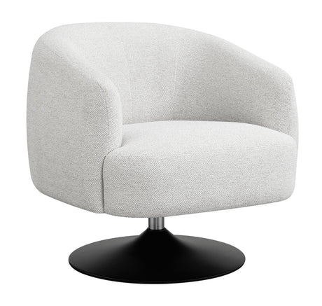Dave Upholstered Swivel Accent Chair Beige And Matte Black - Ella Furniture