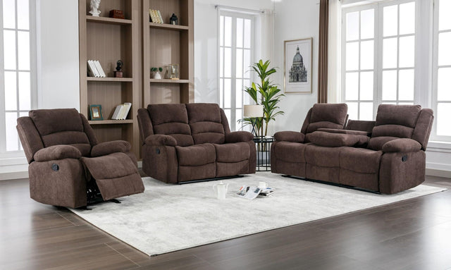 Dynamo2-chocolate 3Pc Reclining Set - Ella Furniture