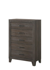 Hopkins Chest Brown, Sleek And Modern Wood, Metal 5 Drawers - Ella Furniture