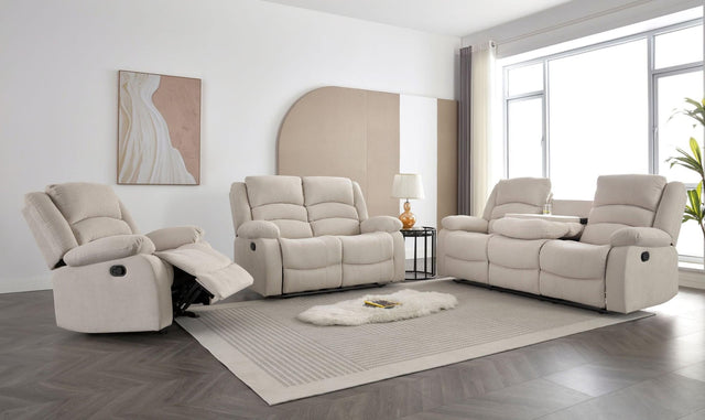 Dynamo2-sand 3Pc Reclining Set - Ella Furniture