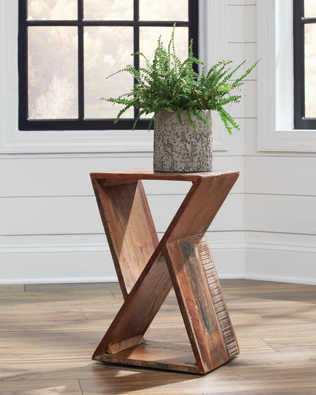 Lily Geometric Accent Table Natural - Ella Furniture