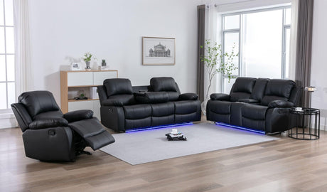 Daytona Black 3Pc Set - Ella Furniture